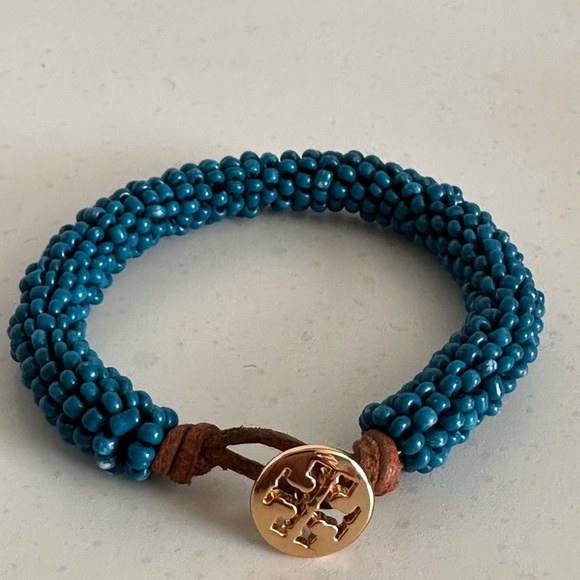 Tory Burch Jewelry - TORY BURCH beaded bracelet with Gold “T” signature clasp
